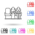 people in cinema seance multi color style icon. Simple thin line, outline vector of cinema icons for ui and ux, website or mobile Royalty Free Stock Photo