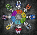 People in a Circle with Big Data Concept Royalty Free Stock Photo