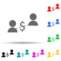 people in a circle multi color style icon. Simple thin line, outline vector of web icons for ui and ux, website or mobile Royalty Free Stock Photo