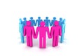 People in circle - outsiders Royalty Free Stock Photo