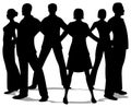 People circle silhouette Royalty Free Stock Photo