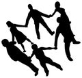 People circle silhouette Royalty Free Stock Photo