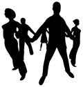 People circle silhouette Royalty Free Stock Photo