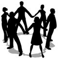 People circle silhouette Royalty Free Stock Photo