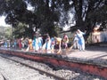 PEOPLE CLEANING RAILWAY STATION UNDER CLEAN INDIA MOVEMENT