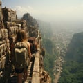 people climb over the walls Royalty Free Stock Photo