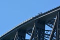 People climb on Sydney Harbour Bridge in Sydney Australia Royalty Free Stock Photo