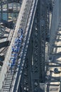 People climb on Sydney Harbour Bridge in Sydney Australia Royalty Free Stock Photo