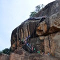 People climbing the Sigiriya rock Sri Lanka