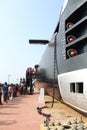 People Climbing on Stairs of Kursura Submarine Museum