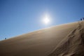 People Climbing up and down Big Daddy Dune, Desert Landscape Royalty Free Stock Photo