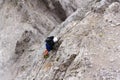 People climbing on via ferrata to Dachstein glacier on August 17, 2017 in Ramsau am Dachstein, Austria.