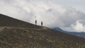 Osorno Volcano climbing, walking in Llanquihue`s Lake Royalty Free Stock Photo