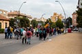 People closing the streets because of the result of the sentence of 2017 Catalan independence referendum