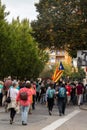 People closing the streets because of the result of the sentence of 2017 Catalan independence referendum