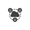 People cloud computing vector icon Royalty Free Stock Photo