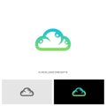 People Cloud Logo Design Concept Vector. Modern Cloud Man Logo Template Vector Royalty Free Stock Photo