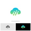 People Cloud Logo Design Concept Vector. Modern Cloud Man Logo Template Vector Royalty Free Stock Photo