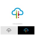 People Cloud Logo Design Concept Vector. Modern Cloud Man Logo Template Vector Royalty Free Stock Photo