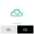 People Cloud Logo Design Concept Vector. Modern Cloud Man Logo Template Vector Royalty Free Stock Photo