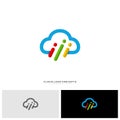 People Cloud Logo Design Concept Vector. Modern Cloud Man Logo Template Vector Royalty Free Stock Photo