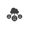 People cloud storage vector icon Royalty Free Stock Photo