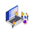 People Coding Isometric Composition Royalty Free Stock Photo