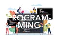 People with coding on laptop screen Royalty Free Stock Photo