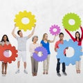 People Cog Gears Team Teamwork Unity Togetherness Concept Royalty Free Stock Photo