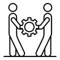 People cohesion icon, outline style