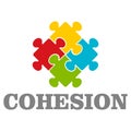 People cohesion logo, flat style