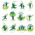People collection ecology icons and elements