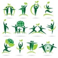 People collection ecology icons and elements