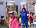 People Collects Drinking Water Royalty Free Stock Photo