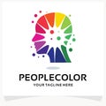 People Color Head Logo Design Template Inspiration Royalty Free Stock Photo