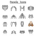 People color line icon set