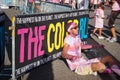 People at The color Run event in Milan, Italy Royalty Free Stock Photo