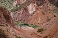 People in colored landscape in Purmamarca, Jujuy Argentina