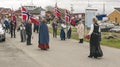 People in colorful Norwegian regional costumes