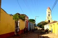 People on a colorful street. Trinidad, Cuba Royalty Free Stock Photo