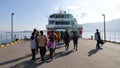 People coming to the boat in Hiroshima, Japan