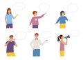 People Communicate Flat Icon Set