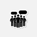 People communicate icon sticker design