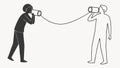 People Communicating with Tin Cans Vector, vector design Generative AI Royalty Free Stock Photo
