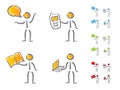 People communication icons scribble