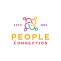 People community Logo vector design graphic emblem for partnership Royalty Free Stock Photo