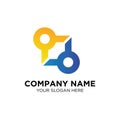 People community simple logo with box shape