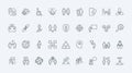 People, community thin line icons set, human society, business team organization symbols