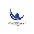 people Community vector logo care, group network and social icon design template Royalty Free Stock Photo