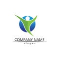 people Community vector logo care, group network and social icon design template Royalty Free Stock Photo